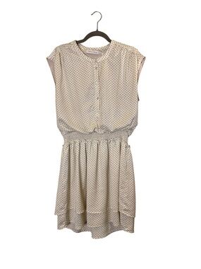 bishop + young Women’s Cream Polka Dot Button-Front Mini Dress sz L